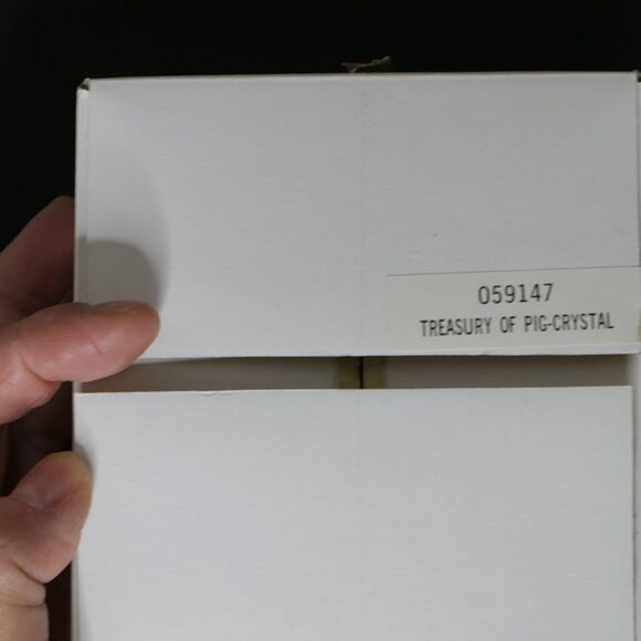 VTG NIB Princeton Gallery Crystal Small Pig Figurine Treasury Of Pigs Farmcore - Picture 11 of 14